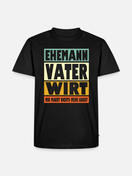 Wirt Vater Ehemann Held - Männer Premium Bio T-Shirt - Schwarz