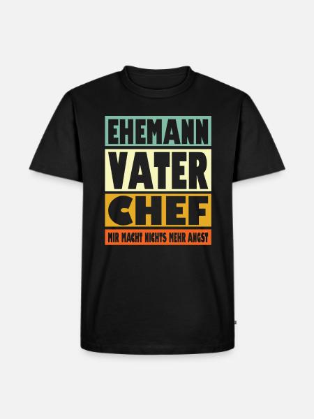 Chef Vater Ehemann Held - Männer Premium Bio T-Shirt - Schwarz