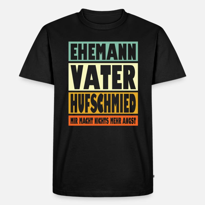 Hufschmied Vater Ehemann Held - Männer Premium Bio T-Shirt - Schwarz