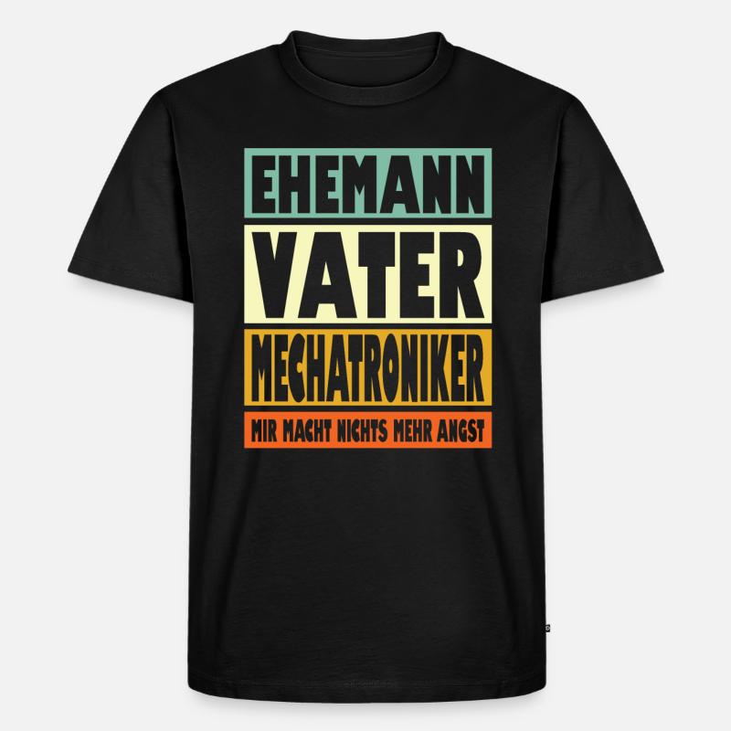 Mechatroniker Vater Ehemann Held - Männer Premium Bio T-Shirt - Schwarz