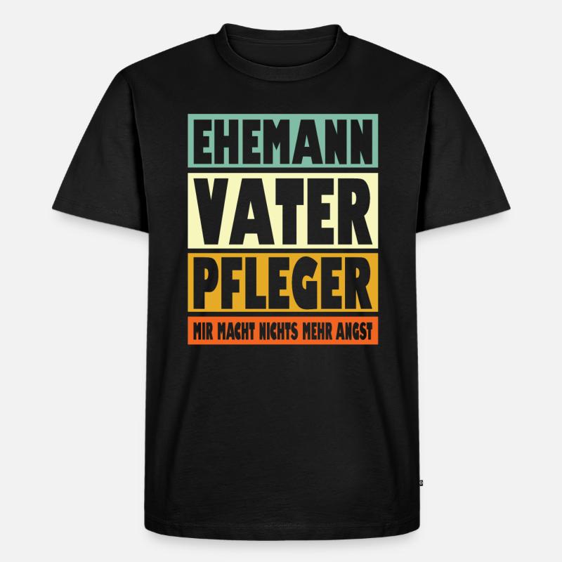 Pfleger Vater Ehemann Held - Männer Premium Bio T-Shirt - Schwarz