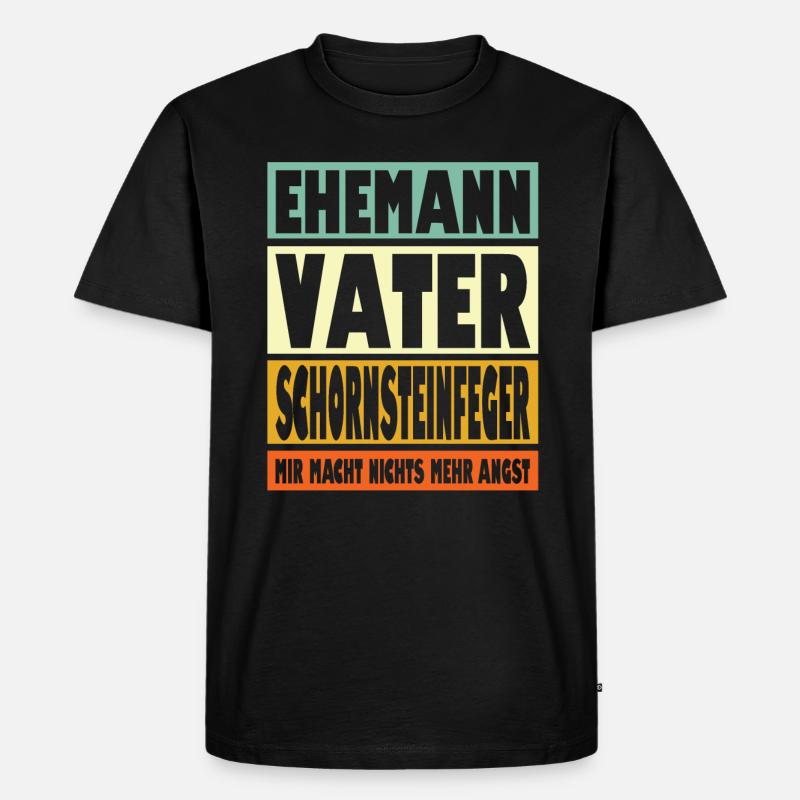 Schornsteinfeger Vater Ehemann Held - Männer Premium Bio T-Shirt - Schwarz