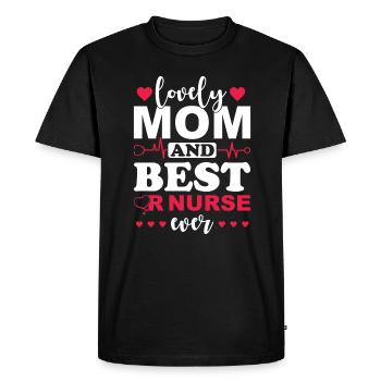 Mère infirmière chirurgicale - T-shirt Premium bio Homme - noir - Devant - Nico (187cm)