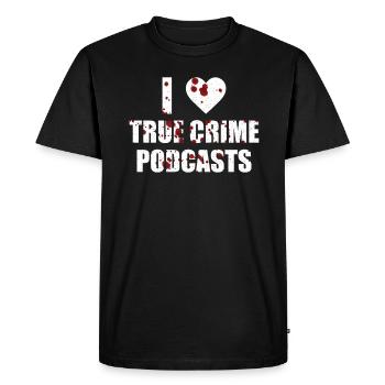 True Crime Design J’aime les podcasts True Crime - T-shirt Premium bio Homme - noir - Devant - Nico (187cm)