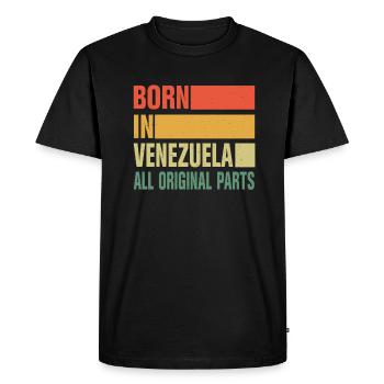 Né au Venezuela - T-shirt Premium bio Homme - noir - Devant - Nico (187cm)
