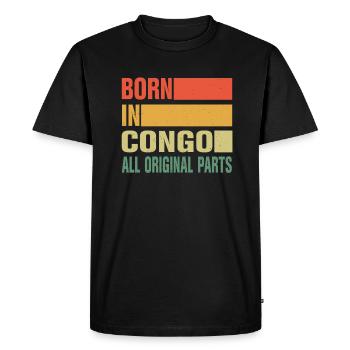 Né au Congo - T-shirt Premium bio Homme - noir - Devant - Nico (187cm)
