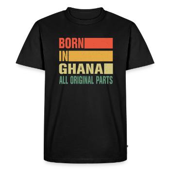 Né au Ghana - T-shirt Premium bio Homme - noir - Devant - Nico (187cm)