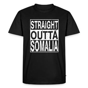 Somalie Tout droit sorti de Somalie - T-shirt Premium bio Homme - noir - Devant - Nico (187cm)