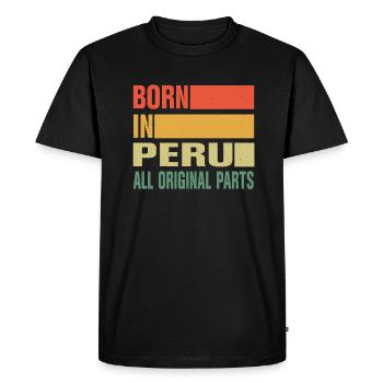 Né au Pérou - T-shirt Premium bio Homme - noir - Devant - Nico (187cm)