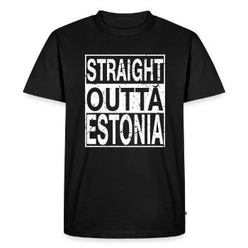 Estonie Tout droit sorti Estonie - T-shirt Premium bio Homme - noir - Devant - Nico (187cm)