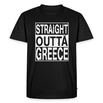 Greece Straight outta Greece - Men's Premium Organic T-Shirt - black - Front - Nico (187cm)