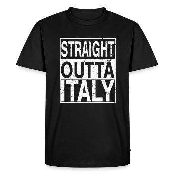 Italy Straight outta Italy - Men's Premium Organic T-Shirt - black - Front - Nico (187cm)
