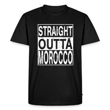 Maroc Tout droit sorti du Maroc - T-shirt Premium bio Homme - noir - Devant - Nico (187cm)