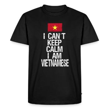 Je ne peux pas rester calme Je suis vietnamien - T-shirt Premium bio Homme - noir - Devant - Nico (187cm)