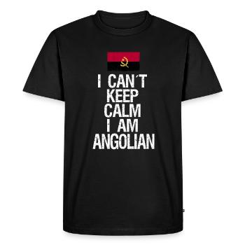 I can not Keep Calm I am Angolian - Men's Premium Organic T-Shirt - black - Front - Nico (187cm)
