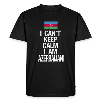 Je ne peux pas rester calme Je suis azerbaïdjanais - T-shirt Premium bio Homme - noir - Devant - Nico (187cm)
