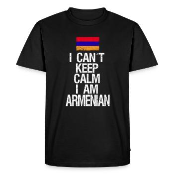Je ne peux pas rester calme Je suis arménien - T-shirt Premium bio Homme - noir - Devant - Nico (187cm)