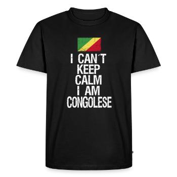 I can not Keep Calm I at Congolese - Men's Premium Organic T-Shirt - black - Front - Nico (187cm)