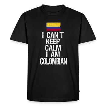 Je ne peux pas rester calme Je suis colombien - T-shirt Premium bio Homme - noir - Devant - Nico (187cm)