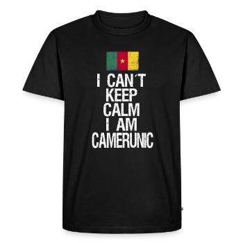 I can not Keep Calm I am Cameroonian - Men's Premium Organic T-Shirt - black - Front - Nico (187cm)