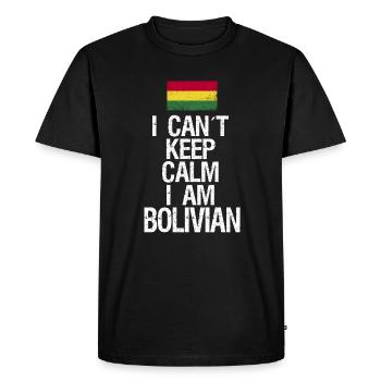 Je ne peux pas rester calme Je suis bolivien - T-shirt Premium bio Homme - noir - Devant - Nico (187cm)