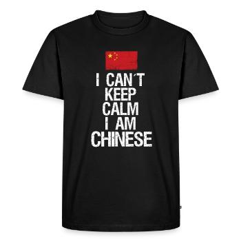 Je n’arrive pas à rester calme Je suis chinois - T-shirt Premium bio Homme - noir - Devant - Nico (187cm)