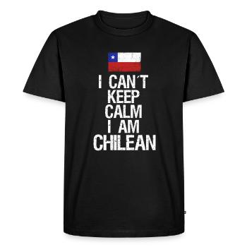 Je ne peux pas rester calme Je suis Chilien - T-shirt Premium bio Homme - noir - Devant - Nico (187cm)