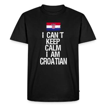 Je ne peux pas rester calme Je suis croate - T-shirt Premium bio Homme - noir - Devant - Nico (187cm)
