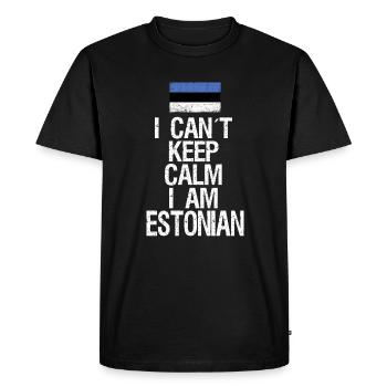 Je ne peux pas rester calme Je suis estonien - T-shirt Premium bio Homme - noir - Devant - Nico (187cm)