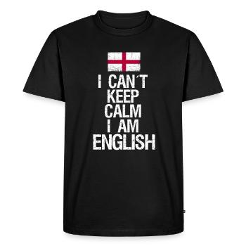 Je ne peux pas rester calme Je suis anglais - T-shirt Premium bio Homme - noir - Devant - Nico (187cm)
