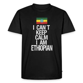 Je ne peux pas rester calme Je suis éthiopien - T-shirt Premium bio Homme - noir - Devant - Nico (187cm)