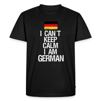 I can not Keep Calm I am Deutscher - Men's Premium Organic T-Shirt - black - Front - Nico (187cm)
