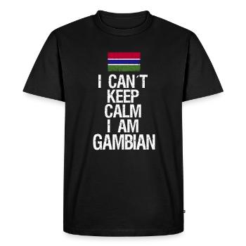 Je ne peux pas rester calme Je suis Gambier - T-shirt Premium bio Homme - noir - Devant - Nico (187cm)