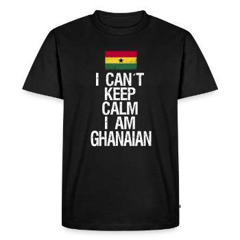 Je ne peux pas rester calme Je suis Ghanais - T-shirt Premium bio Homme - noir - Devant - Nico (187cm)