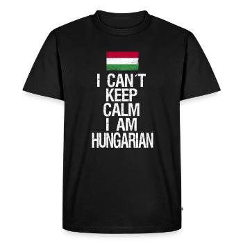 I can not Keep Calm I am Hungarian - Men's Premium Organic T-Shirt - black - Front - Nico (187cm)