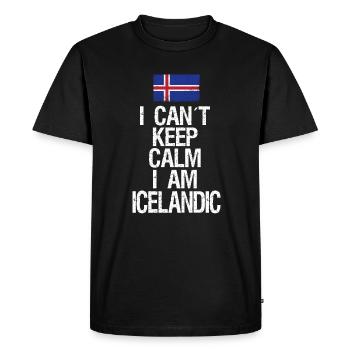 Je ne peux pas rester calme Je suis Islandais - T-shirt Premium bio Homme - noir - Devant - Nico (187cm)