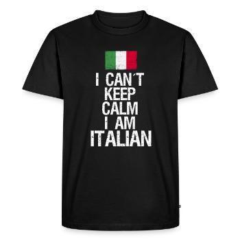 I can not Keep Calm I am Italian - Men's Premium Organic T-Shirt - black - Front - Nico (187cm)