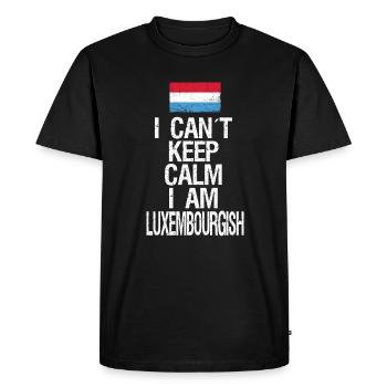 Je ne peux pas rester calme Je suis Luxembourgeois - T-shirt Premium bio Homme - noir - Devant - Nico (187cm)