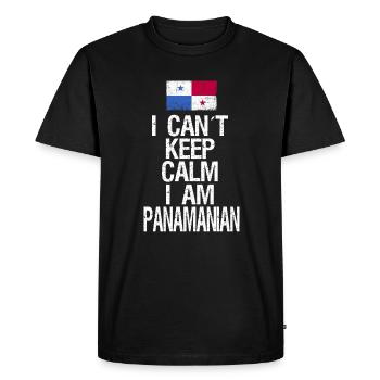 I can not Keep Calm I am Panamese - Men's Premium Organic T-Shirt - black - Front - Nico (187cm)