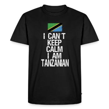Je ne peux pas rester calme Je suis tanzanien - T-shirt Premium bio Homme - noir - Devant - Nico (187cm)
