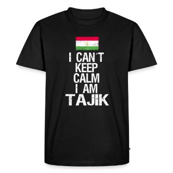 Je ne peux pas garder mon calme I aux Tadjiks - T-shirt Premium bio Homme - noir - Devant - Nico (187cm)