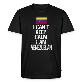 Je ne peux pas rester calme Je suis vénézuélien - T-shirt Premium bio Homme - noir - Devant - Nico (187cm)