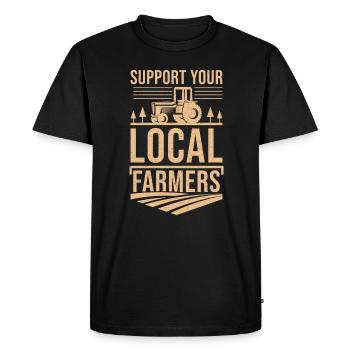 Support your local farmers - Men's Premium Organic T-Shirt - black - Front - Nico (187cm)