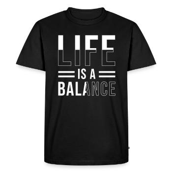 Zen Citation Inspirante Équilibre de Vie - T-shirt Premium bio Homme - noir - Devant - Nico (187cm)