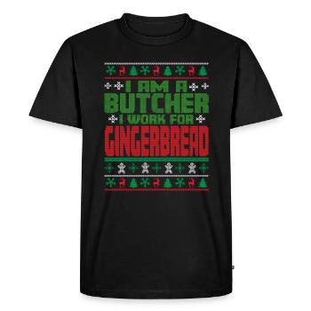 Butcher Christmas Saying - Men's Premium Organic T-Shirt - black - Front - Nico (187cm)