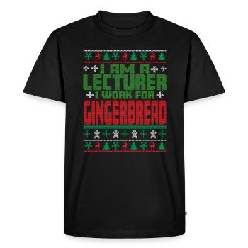 Conférencier Dicton de Noël - T-shirt Premium bio Homme - noir - Devant - Nico (187cm)