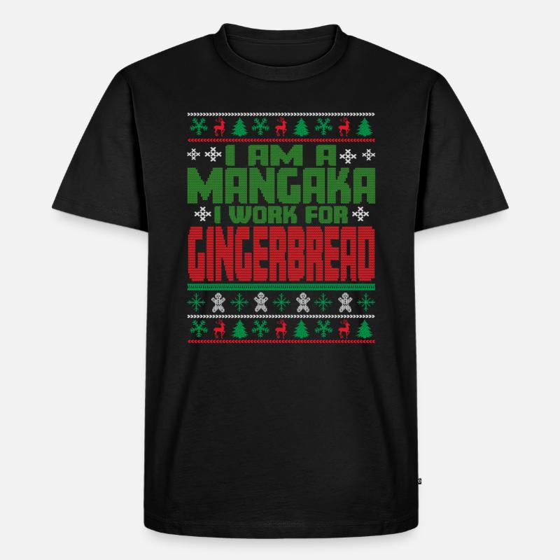 Mangaka Weihnachten Spruch - Männer Premium Bio T-Shirt - Schwarz