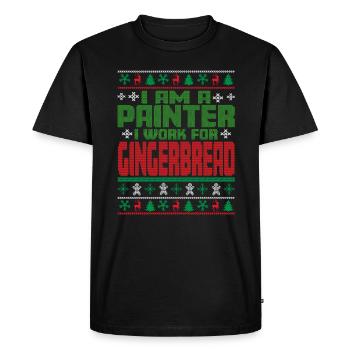 Painter Christmas Saying - Men's Premium Organic T-Shirt - black - Front - Nico (187cm)
