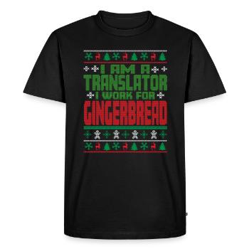 Translator Christmas Saying - Men's Premium Organic T-Shirt - black - Front - Nico (187cm)