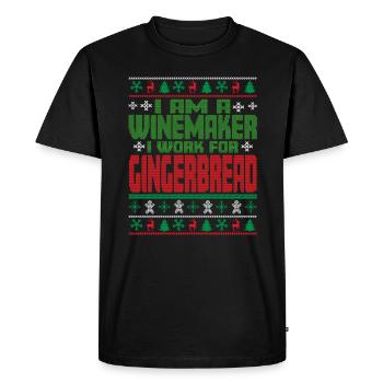 Winegrower Christmas Saying - Men's Premium Organic T-Shirt - black - Front - Nico (187cm)
